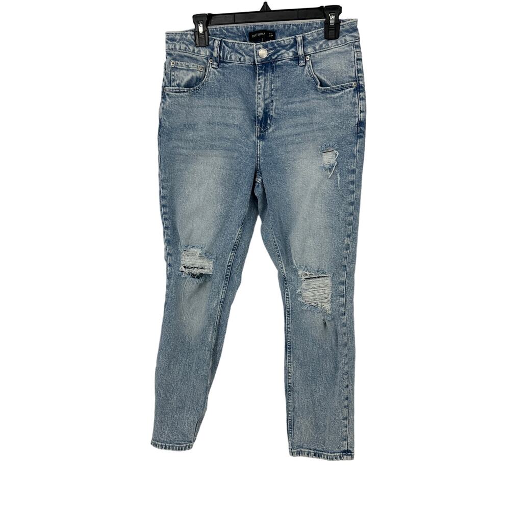 Decjuba ripped girlfriend jeans size 8 light wash cropped australia